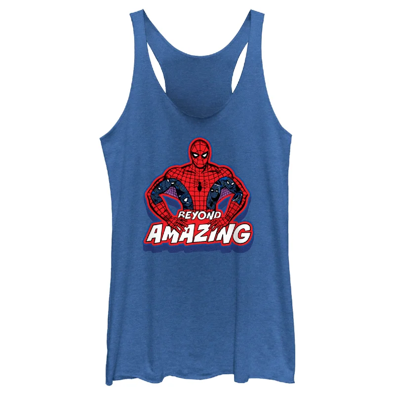 Women's Spider-Man: Beyond Amazing Retro Pose Racerback Tank Top navy tank top