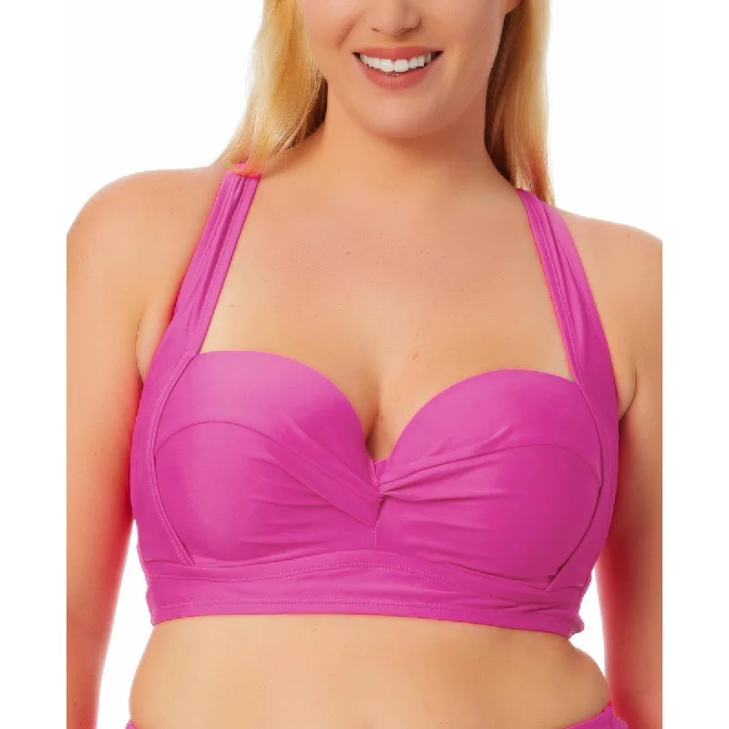 California Waves Womens Plus Beachwear Summer Bikini Swim top Cross-Back Bikini