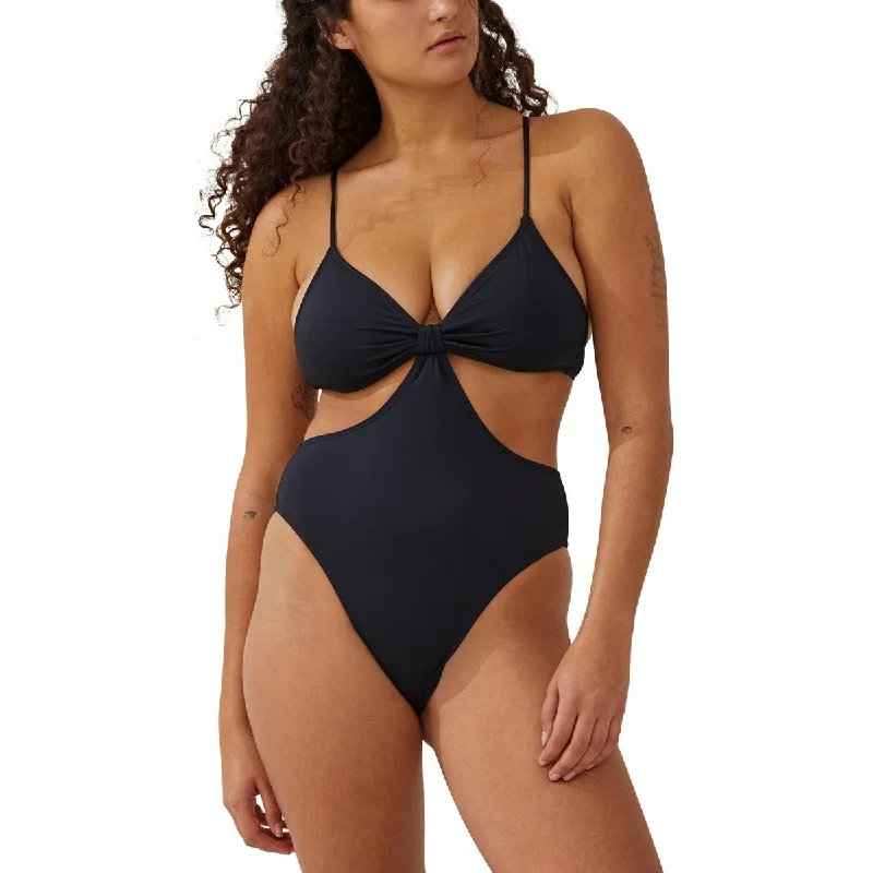 Cotton On Womens Cut-Out Knot One-Piece Swimsuit Comfortable Swim Shorts