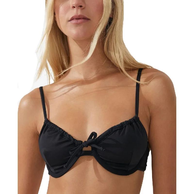 Cotton On Womens Underwire Solid Bikini Swim top Minimalist One-Piece