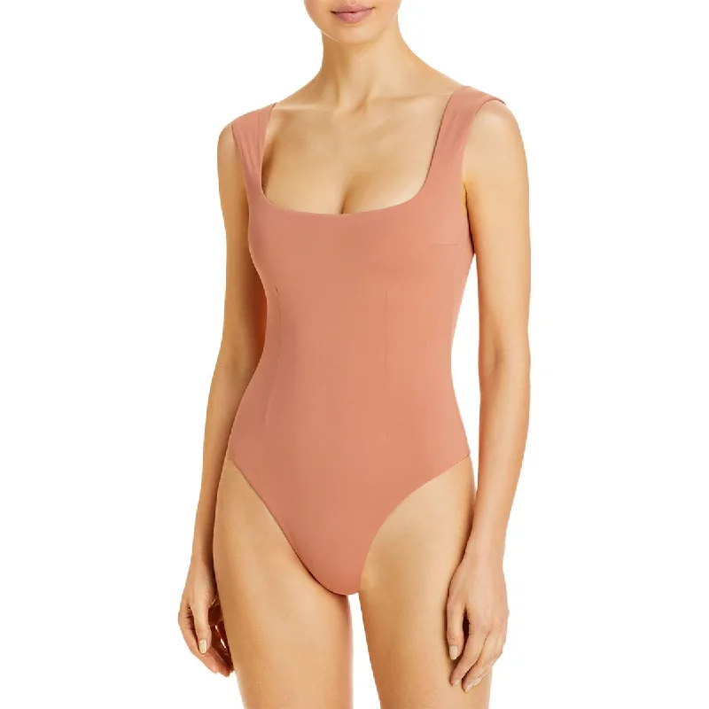 Haight Womens Brigitte Solid High Waist One-Piece Swimsuit Bold Swimsuit Design