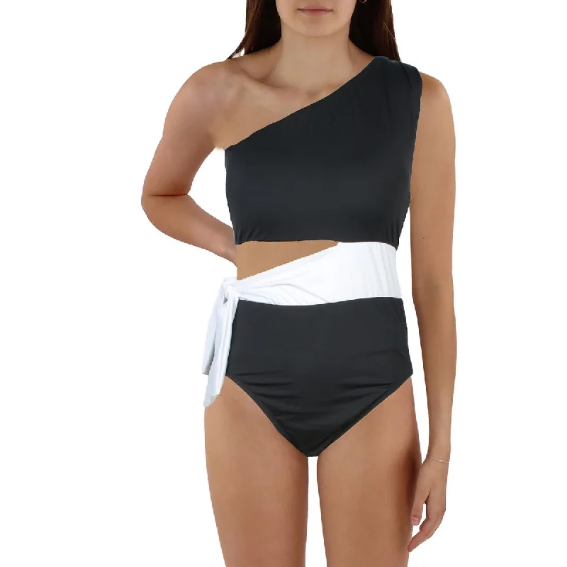 Lauren Ralph Lauren Womens Plus Side Tie One Shoulder One-Piece Swimsuit Elegant Halter Bikini Lauren Ralph Lauren Womens Plus Side Tie One Shoulder One-Piece Swimsuit Elegant Halter Bikini