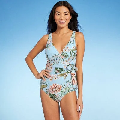 New - Kona Sol Women's High Coverage One Piece Swimsuit Wrap Front Swimwear Tropical S Retro Swimwear Style New - Kona Sol Women's High Coverage One Piece Swimsuit Wrap Front Swimwear Tropical S Retro Swimwear Style