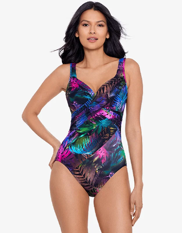 Pixel Palmas Revele Swimsuit - Multi Swimsuit with Skirt