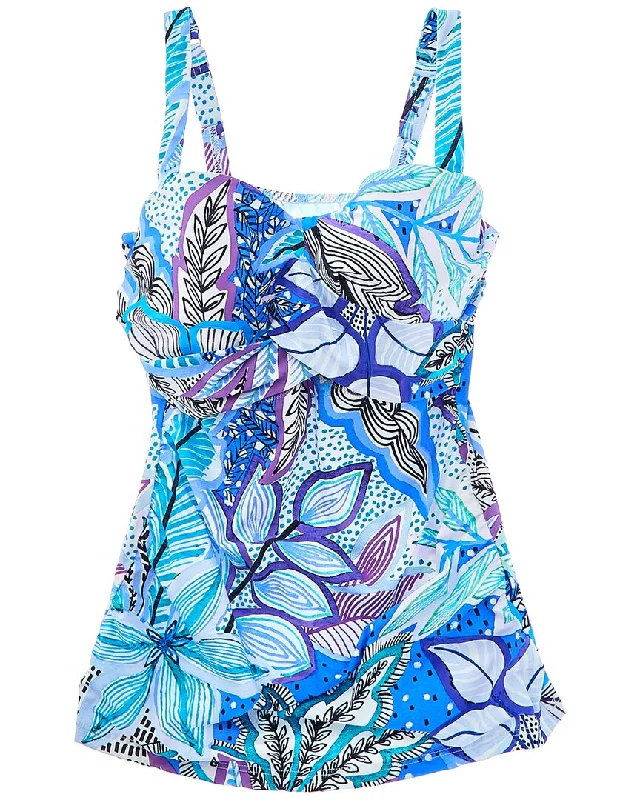 Profile by Gottex Tropic Boom E- Cup Tankini Solid Color Swimsuit