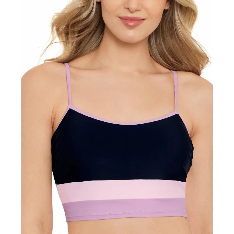 Salt + Cove Womens Juniors Colorblock Banded Bikini Swim top Push-Up Swimsuit Top