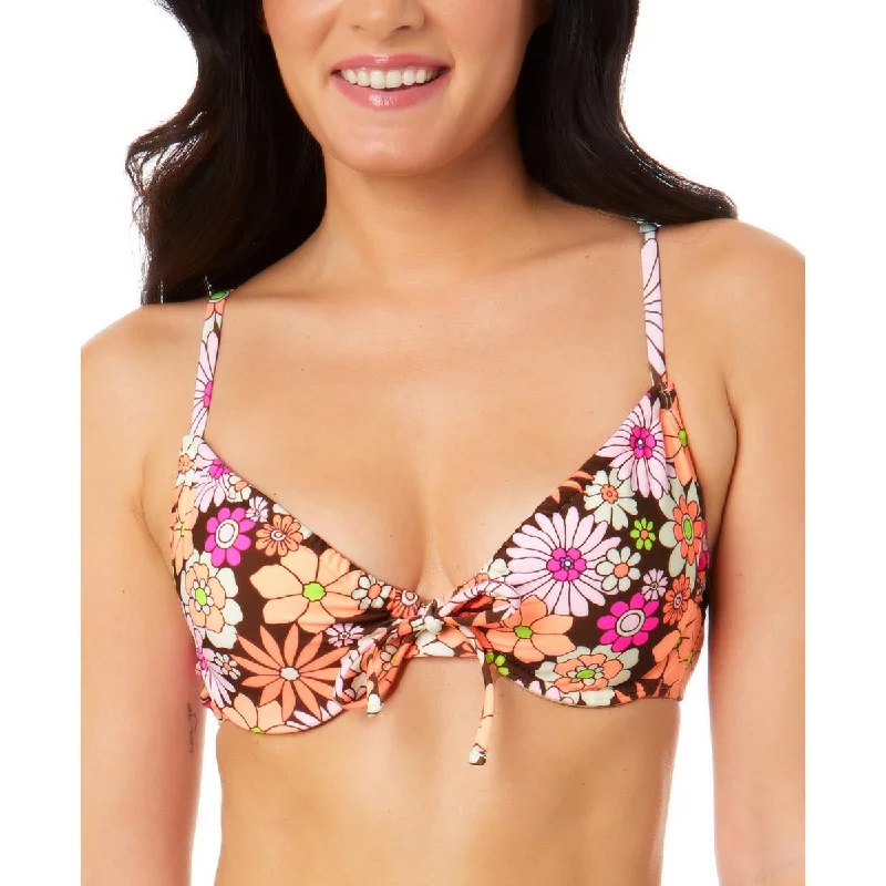 Salt + Cove Womens Juniors Morning Grace Floral Print Underwire Bikini Swim top Adjustable Strap Swimsuit Salt + Cove Womens Juniors Morning Grace Floral Print Underwire Bikini Swim top Adjustable Strap Swimsuit