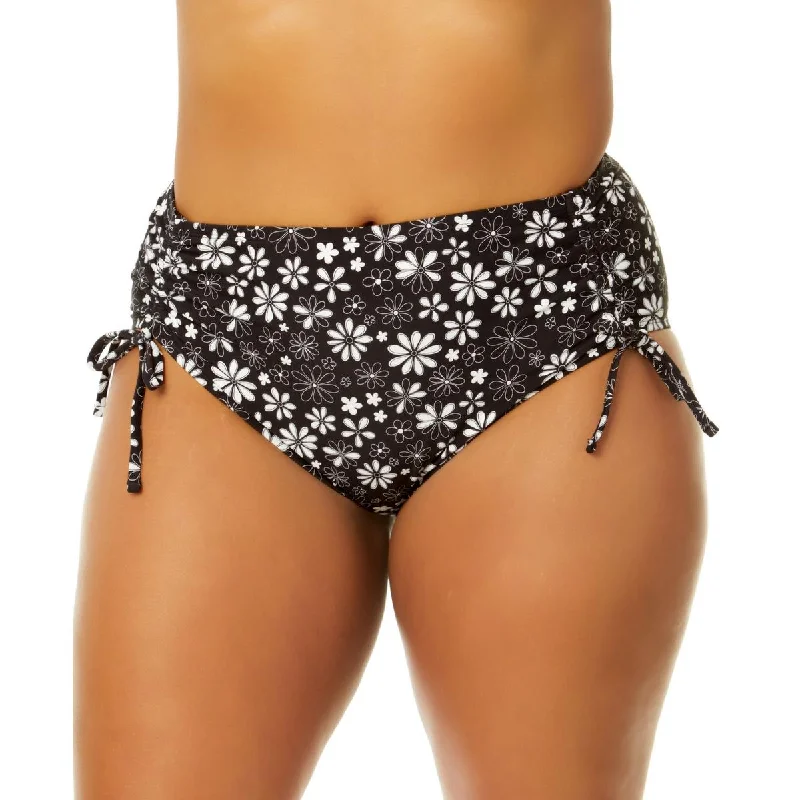 Salt + Cove Womens Plus Floral Print Gathered Swim Bottom Separates High-Cut One-Piece Salt + Cove Womens Plus Floral Print Gathered Swim Bottom Separates High-Cut One-Piece
