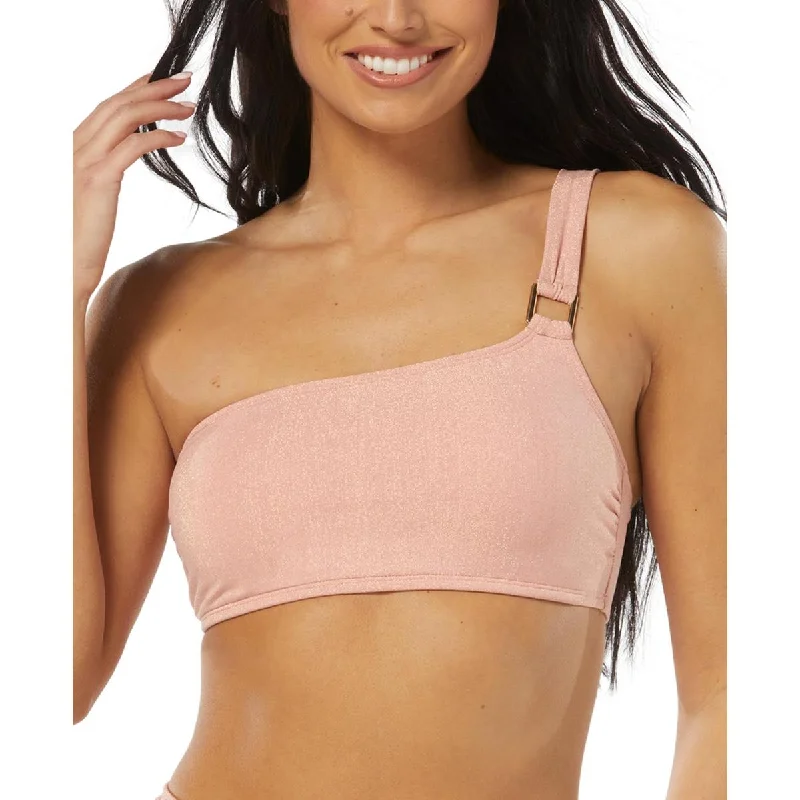 Sundazed Womens Reyna Metallic One Shoulder Bikini Swim top Swimsuit with Skirt