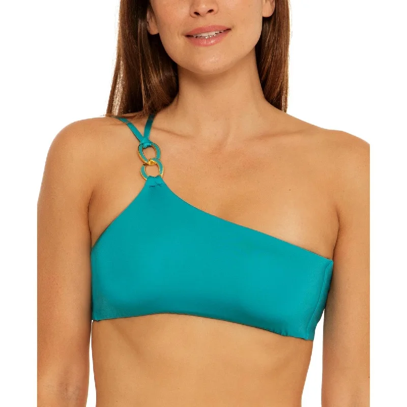 Trina Turk Womens Monaco One Shoulder Tie Back Bikini Swim top Elegant Ruffle Swimsuit Trina Turk Womens Monaco One Shoulder Tie Back Bikini Swim top Elegant Ruffle Swimsuit