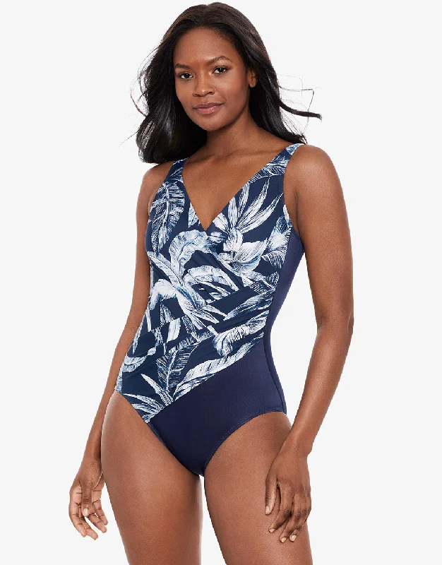 Tropica Toile Oceanus Swimsuit - Navy White Halter Top Bikini