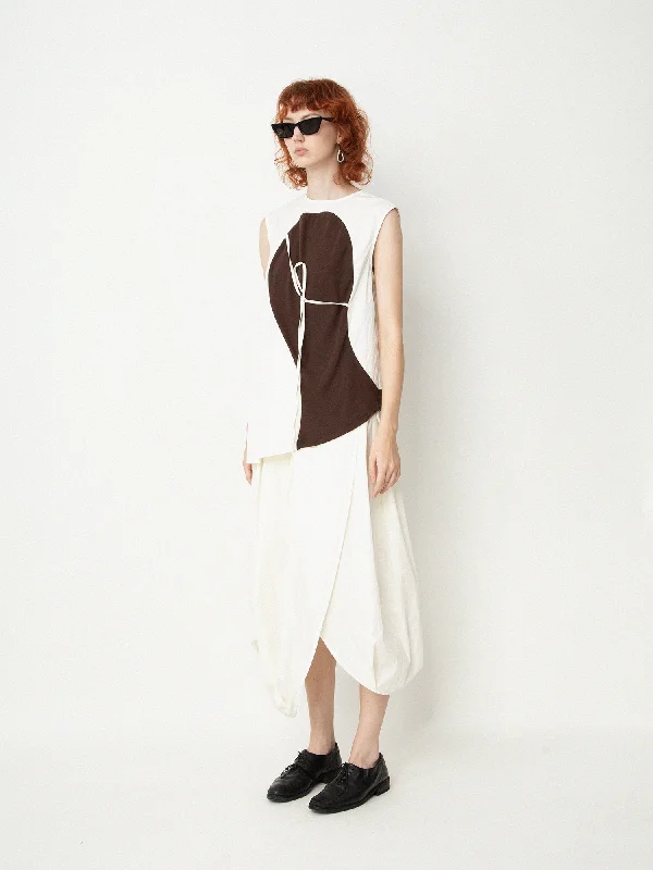 Ecru Wood-Carve Shirt-- Handmade Hand-knitted Hand-woven