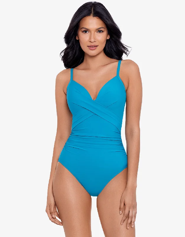 Rock Solid Captivate Swimsuit - Malibu Blue Casual Swim Dress