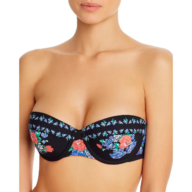 Tory Burch Womens Lipsi Floral Strapless Swim Top Separates Modern High-Waisted Swimsuit Tory Burch Womens Lipsi Floral Strapless Swim Top Separates Modern High-Waisted Swimsuit